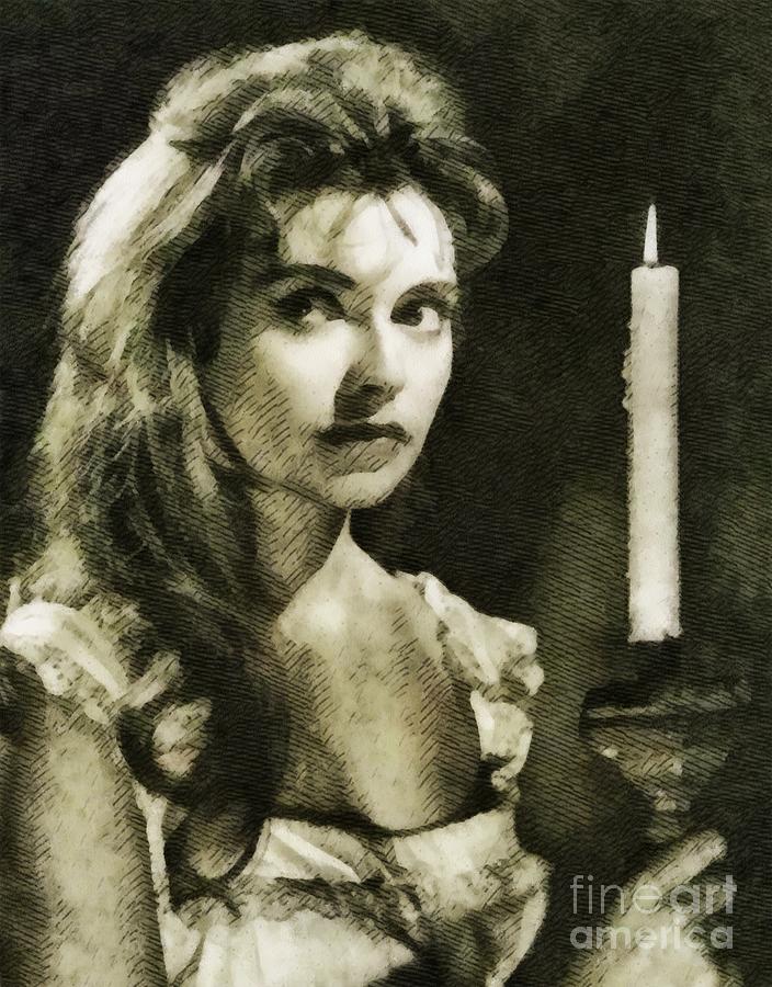 Yvonne Monlaur, Vintage Actress Painting by Esoterica Art Agency