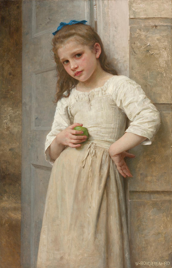 Yvonne on the doorstep Painting by William-Adolphe Bouguereau