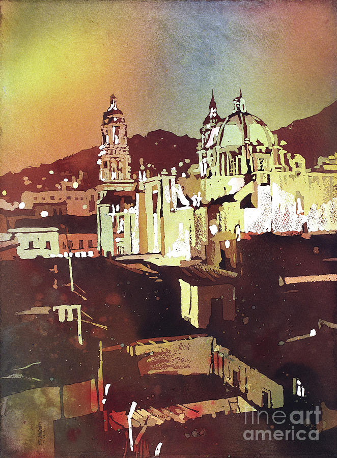 Zacatecas Church- Mexico Painting by Ryan Fox
