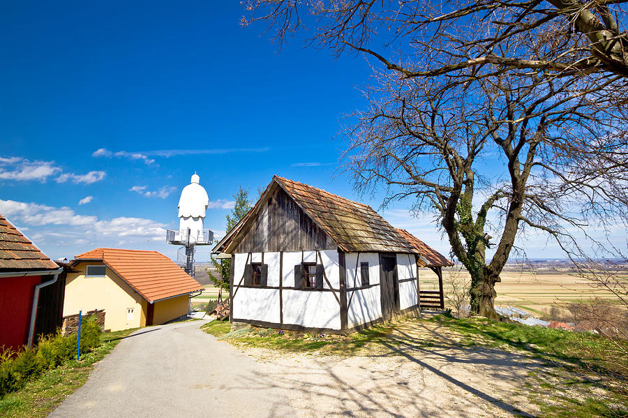 Zagorje hills cottage and st. Vinko statue Photograph by Brch Photography