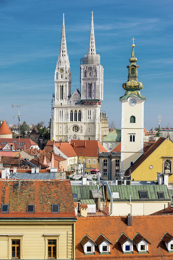 Zagreb Cathedral and St. Marys Church Photograph by Steven Richman