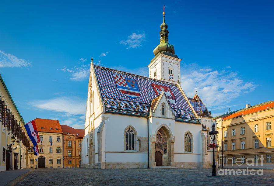Zagreb St Marks Church Photograph by Inge Johnsson