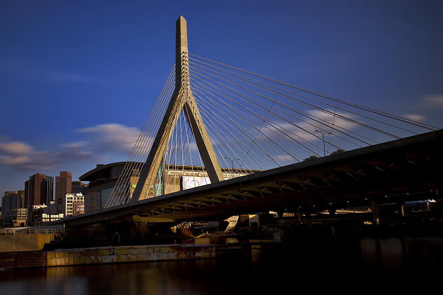 Boston Photograph - Zakim Bridge and Boston Garden at Sunset by Rick Berk