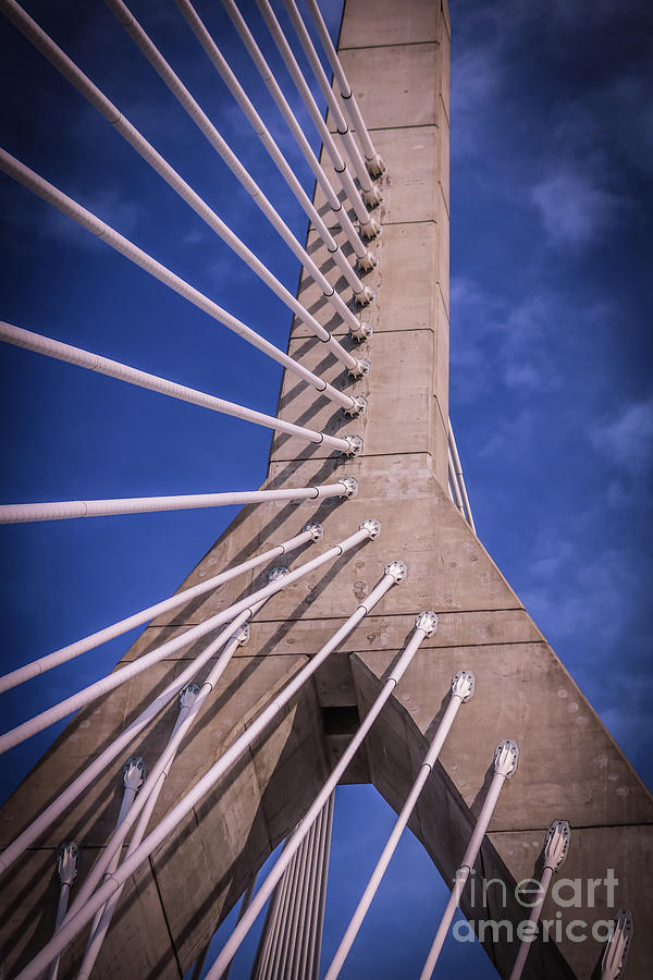 Zakim bridge in Boston detail 1 Photograph by Claudia M Photography