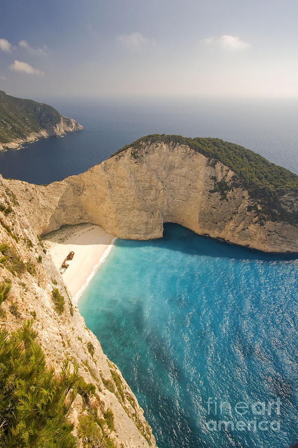 Bay Photograph - Zakynthos beach by Juergen Held Bay Photograph - Zakynthos beach by Juergen Held