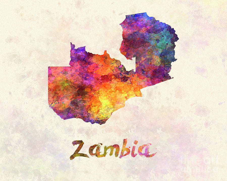 Zambia in watercolor Painting by Pablo Romero