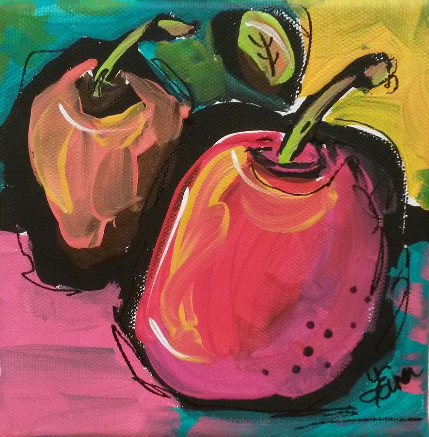 Zany Apples Painting by Terri Einer