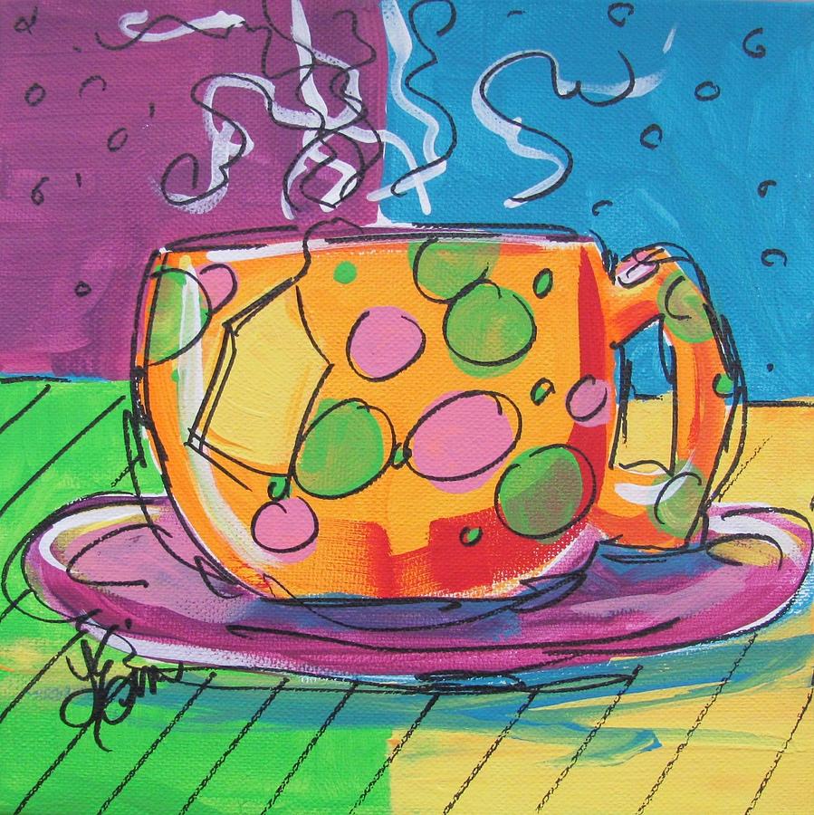 Zany Teacup Painting by Terri Einer