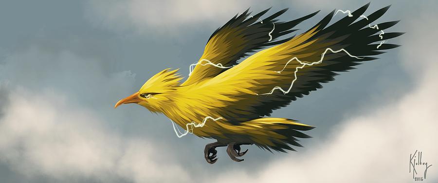 Zapdos Portrait Print