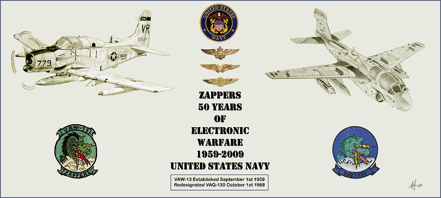 Zappers 50 Years Then And Now With Pilot Nfo And Aircrew Wings Drawing