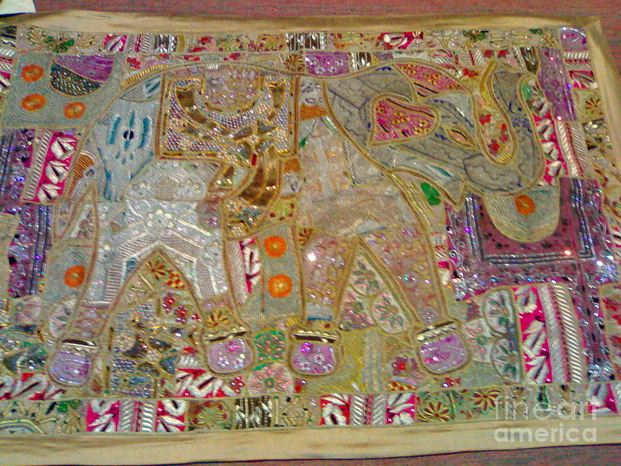 Patchwork Tapestry - Textile - Zardozi Work Patchworks by Dinesh Rathi