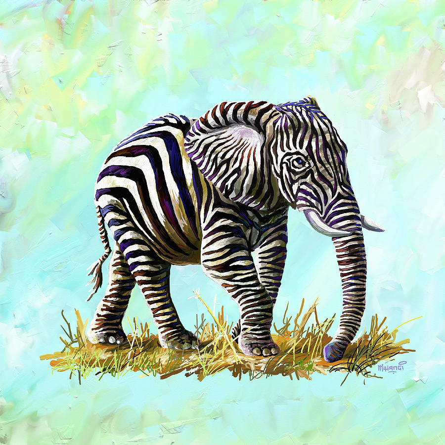 Zebraphant Painting by Anthony Mwangi