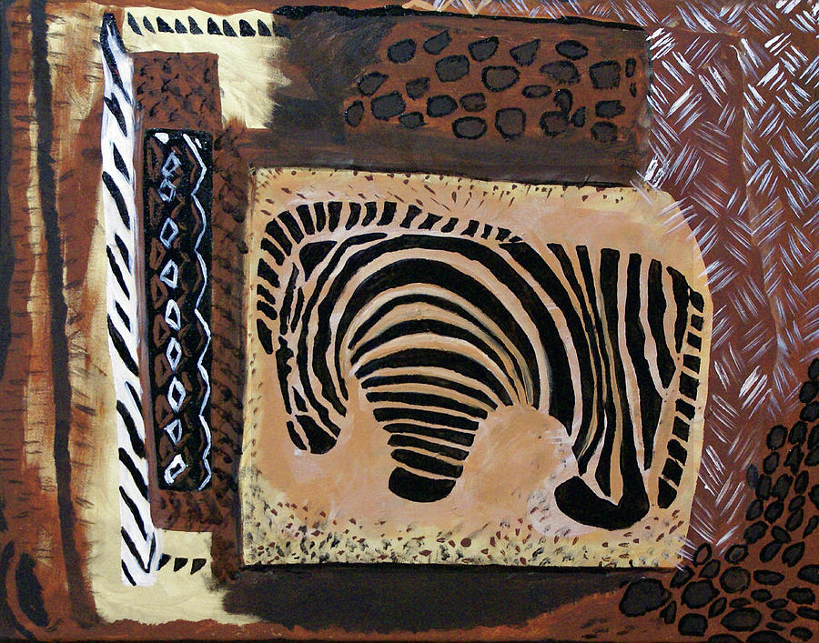 Zebra Abstract Mixed Media by Judy Huck