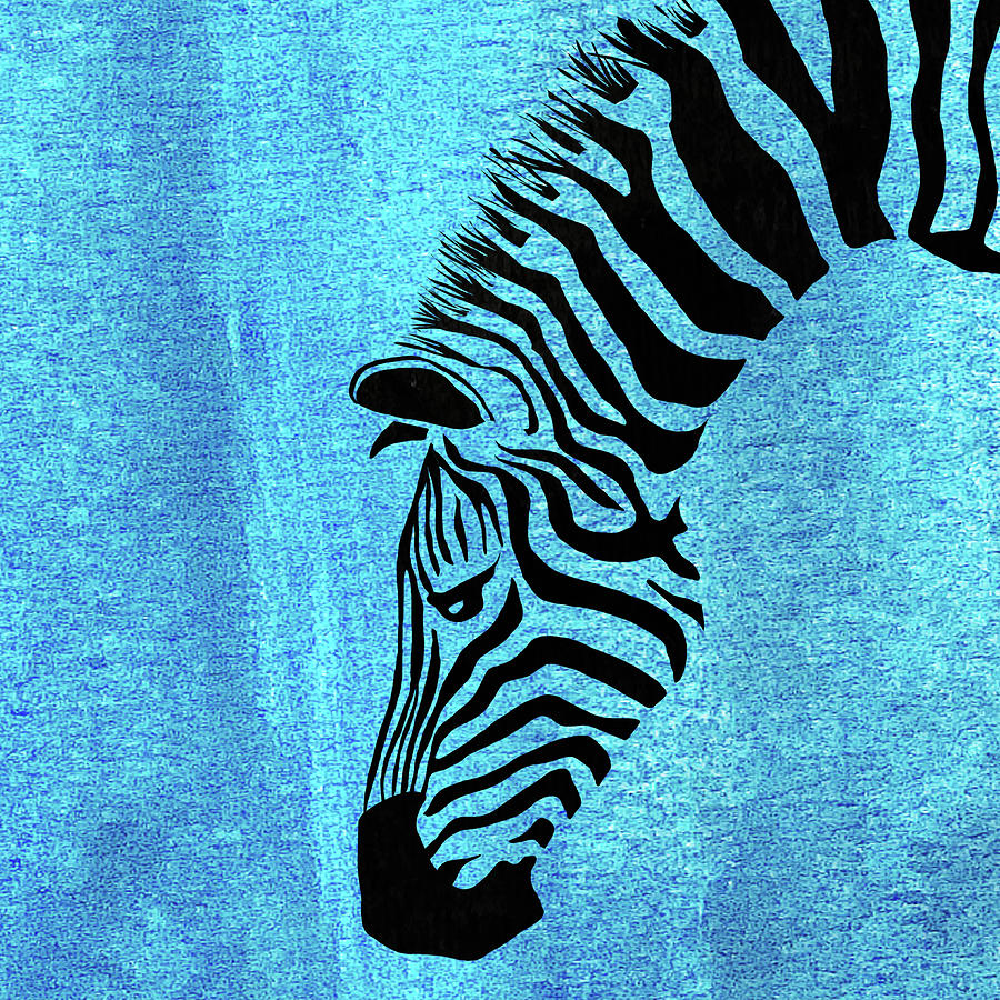 Zebra Animal Black And White Decorative Poster 6 Painting by Diana Van ...