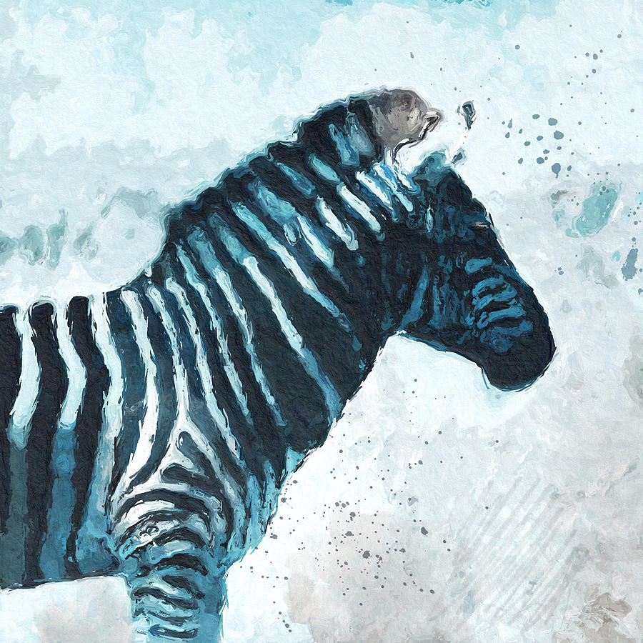 Zebra Digital Art - Zebra- Art by Linda Woods by Linda Woods