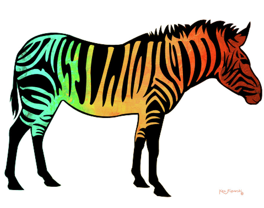Zebra Art Painting by Ken Figurski