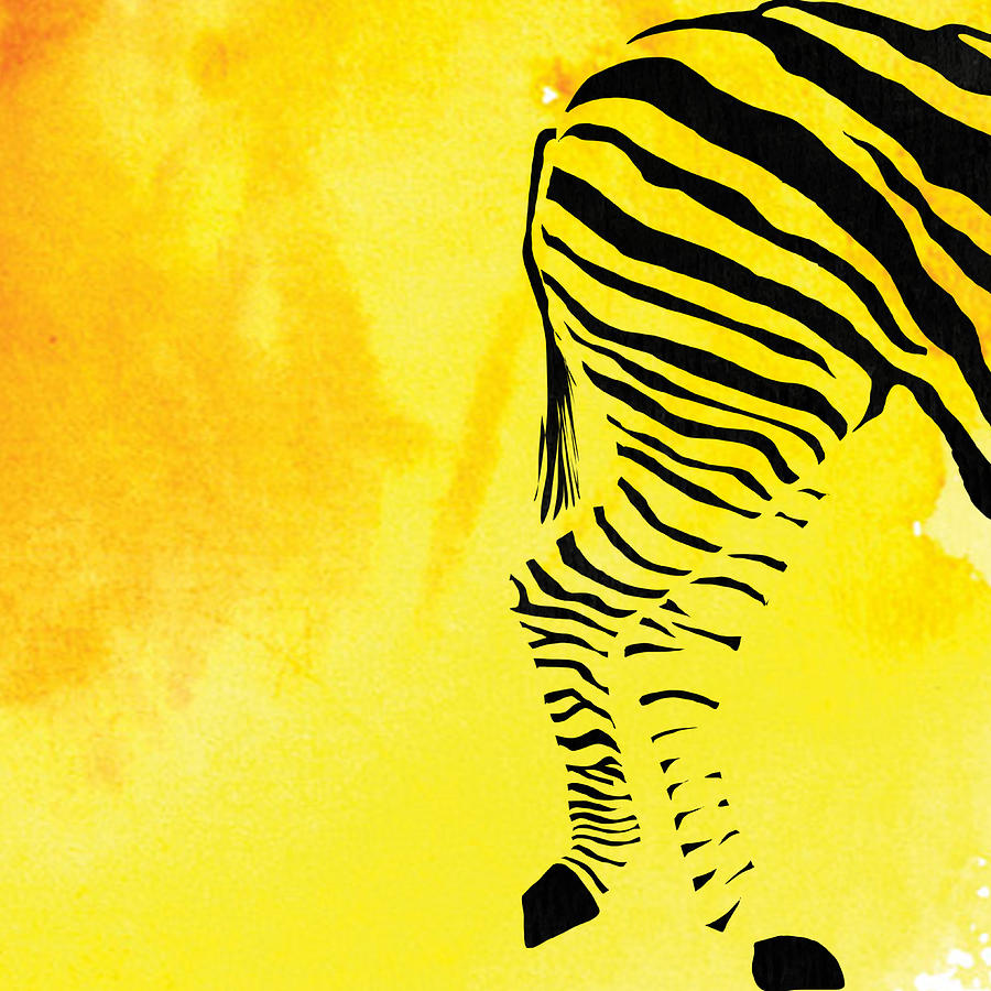 Zebra Animal Yellow Decorative Poster 9 - by Diana Van Painting by ...