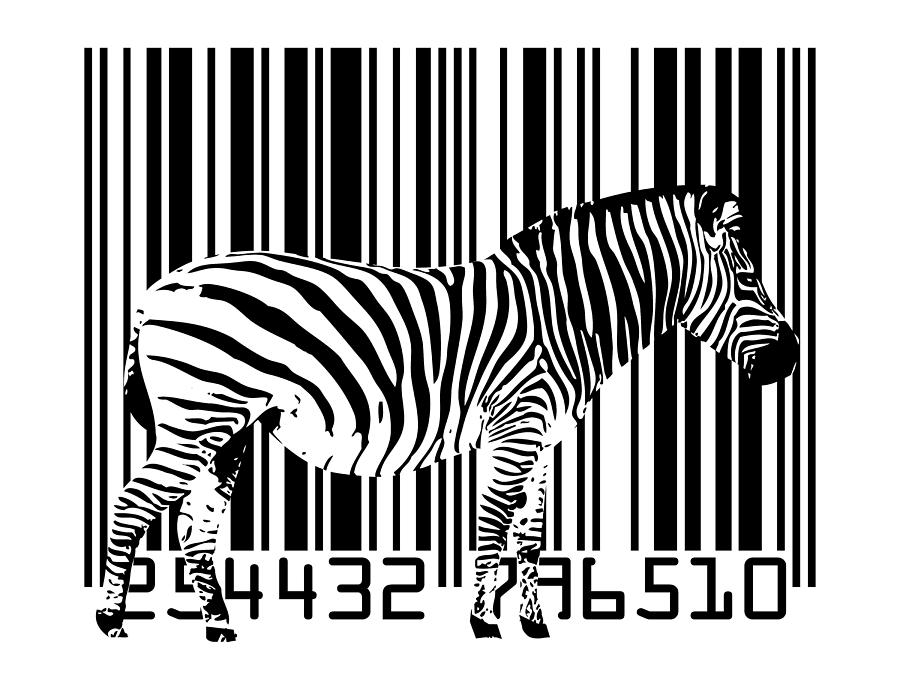 Wildlife Digital Art - Zebra Barcode by Michael Tompsett