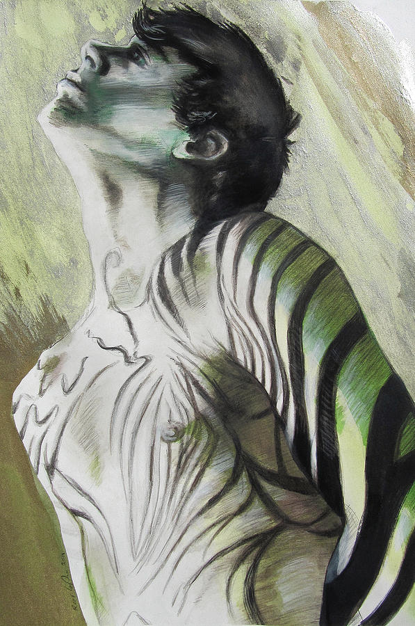 Zebra Boy in Spring Painting by Rene Capone