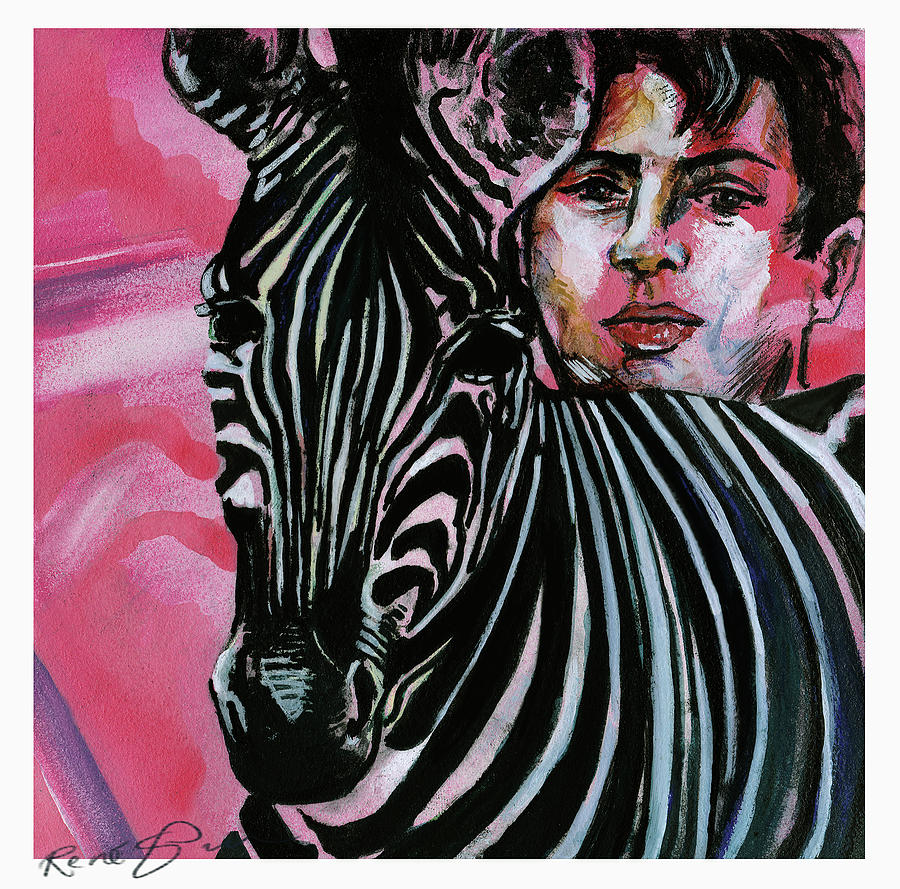 Zebra Boy Squared  Painting by Rene Capone
