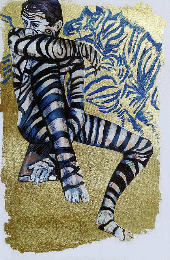 Zebra Boy the Lost Gold Drawing  Painting by Rene Capone