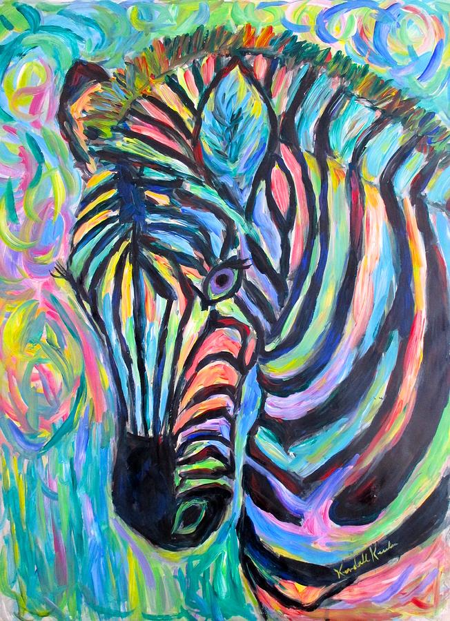 Zebra Curve Painting by Kendall Kessler