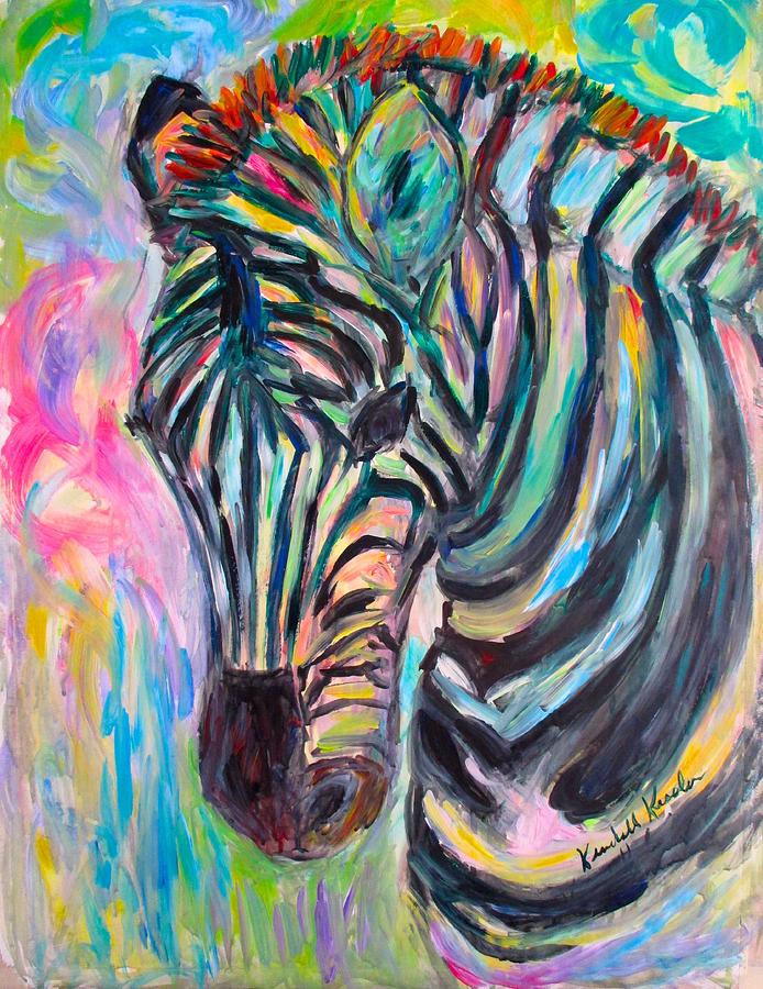 Zebra Curve Stage Two Painting by Kendall Kessler