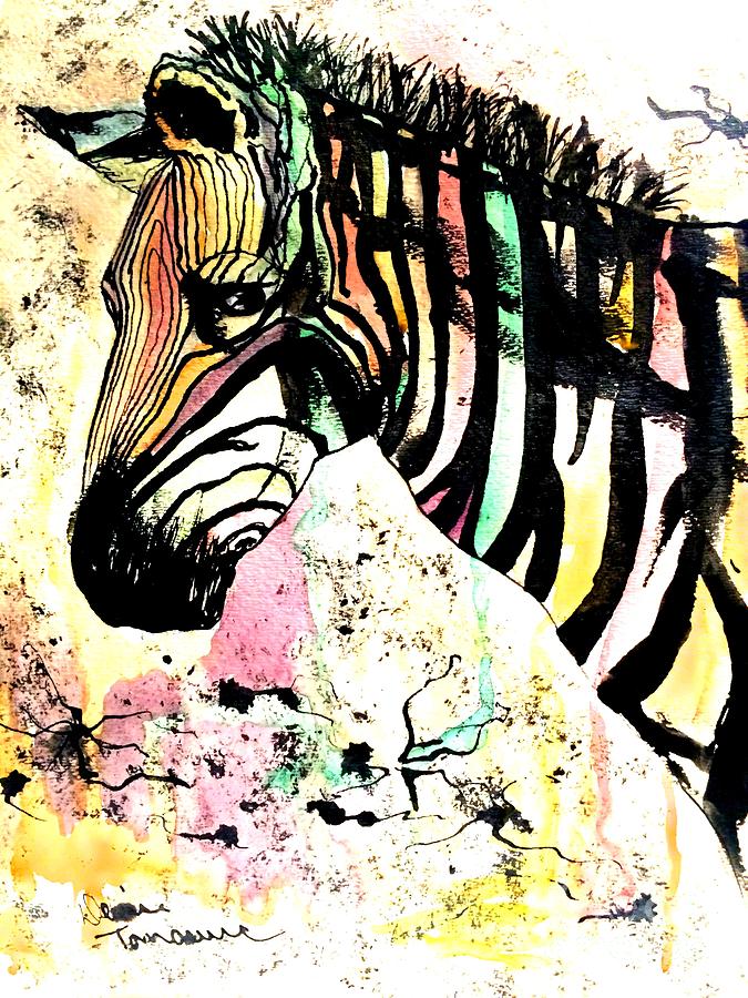 Zebra Painting by Denise Tomasura
