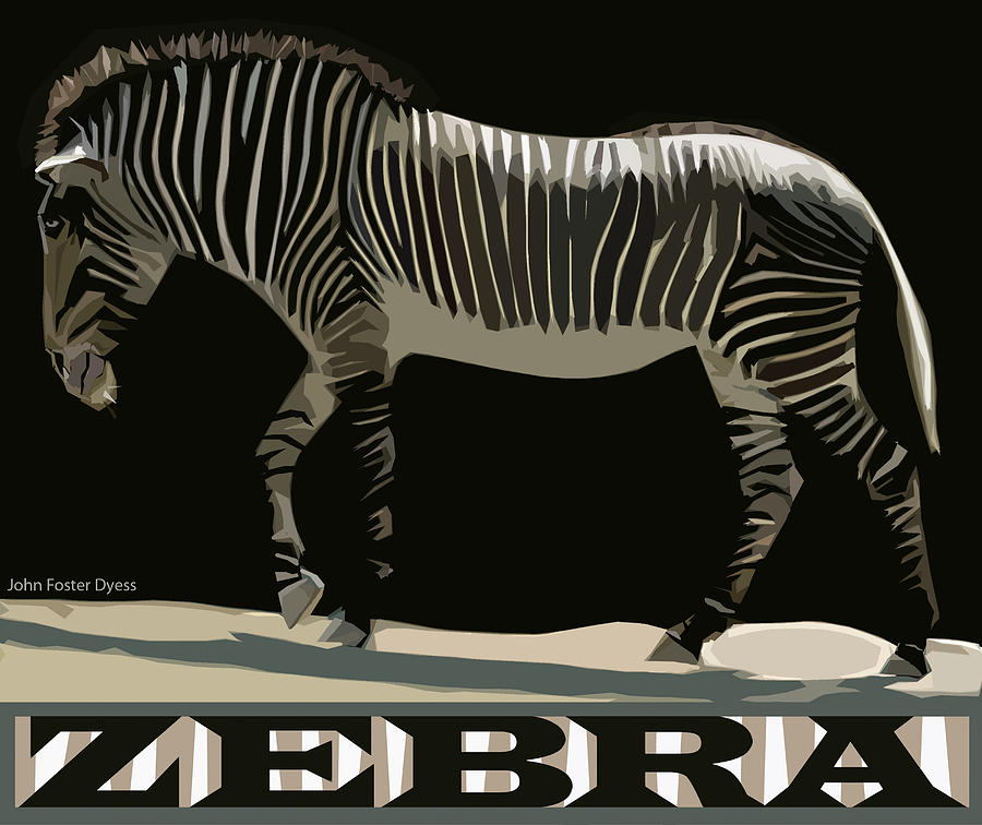Zebra design by John Foster Dyess Digital Art by John Dyess
