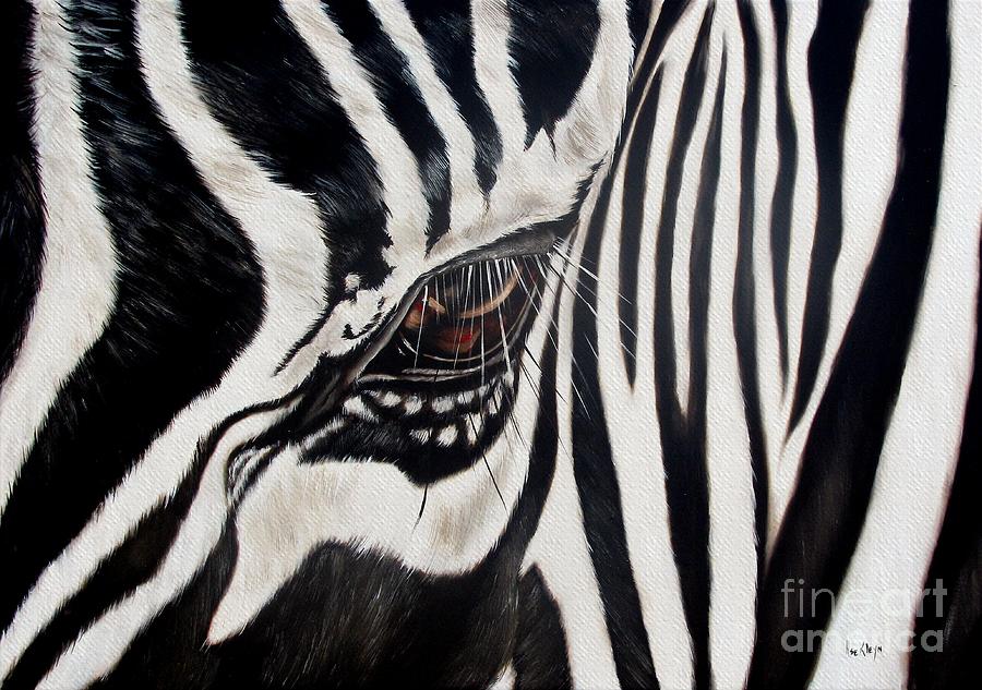 Zebra Painting - Zebra Eye by Ilse Kleyn