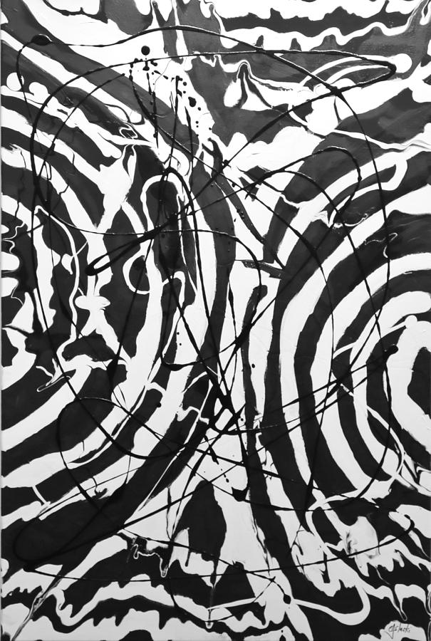 Zebra In Abstract II Painting by Carole Sluski