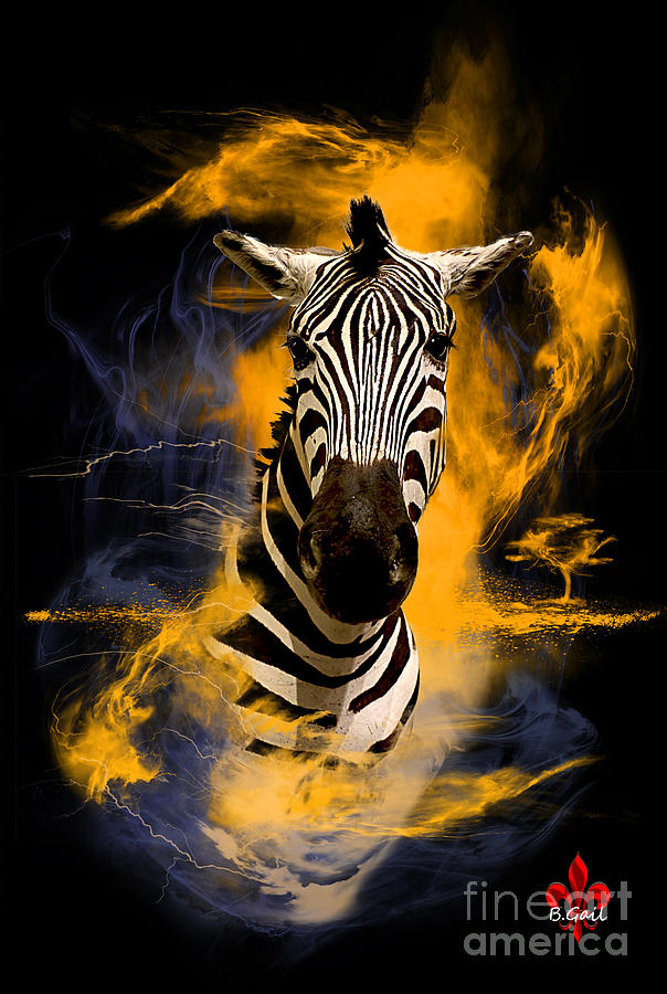 Zebra in Africa Digital Art by Barbara Hebert