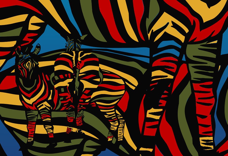 Jungle Digital Art - Zebra In The Jungle by Mark Ashkenazi