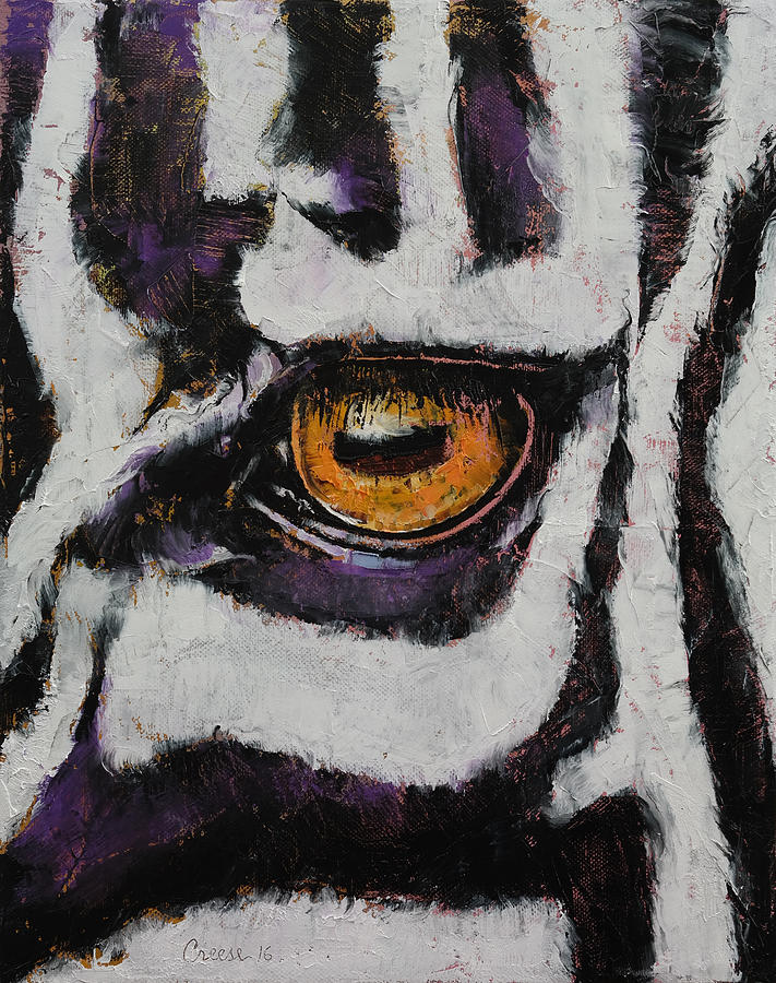 Zebra Eye Painting by Michael Creese