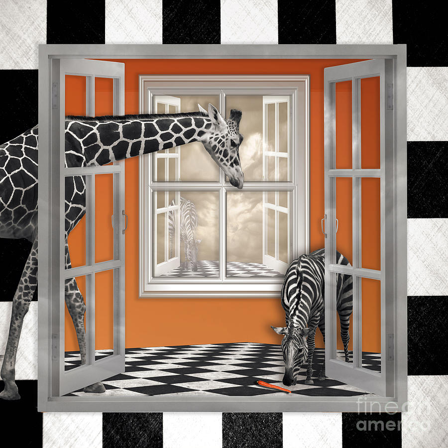 Zebra or Giraffe Peek A Boo Digital Art by Alissa Beth Photography