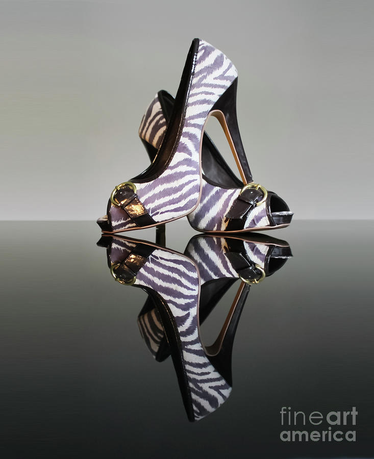 Zebra Print Stiletto Shoes Photograph by Terri Waters