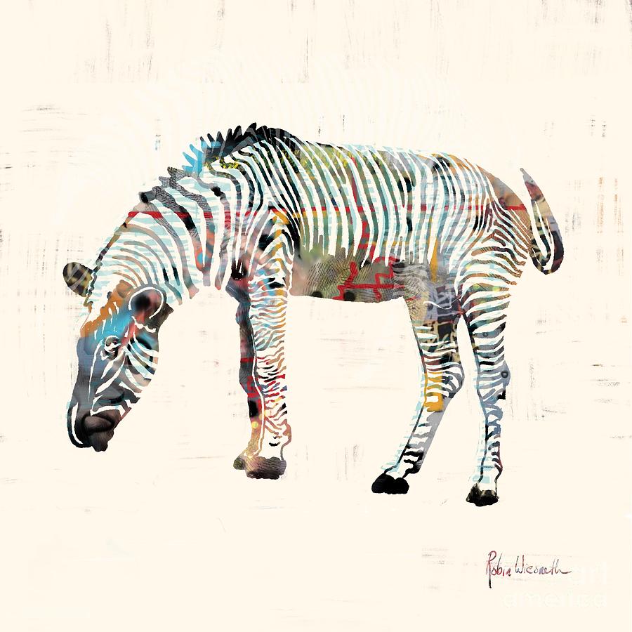 Zebra Digital Art by Robin Wiesneth