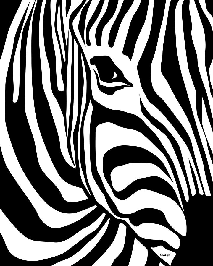 Zebra Digital Art by Ron Magnes