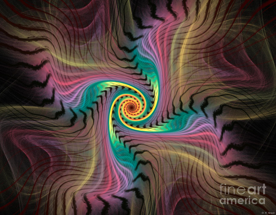 Zebra Spiral Affect Digital Art by Deborah Benoit