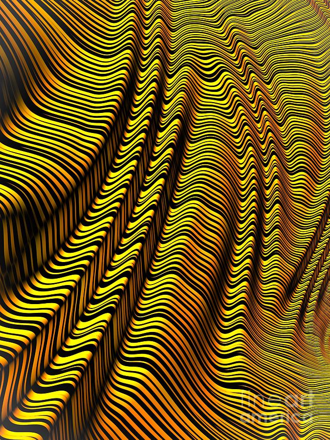 Zebra Stripe Yellow Digital Art