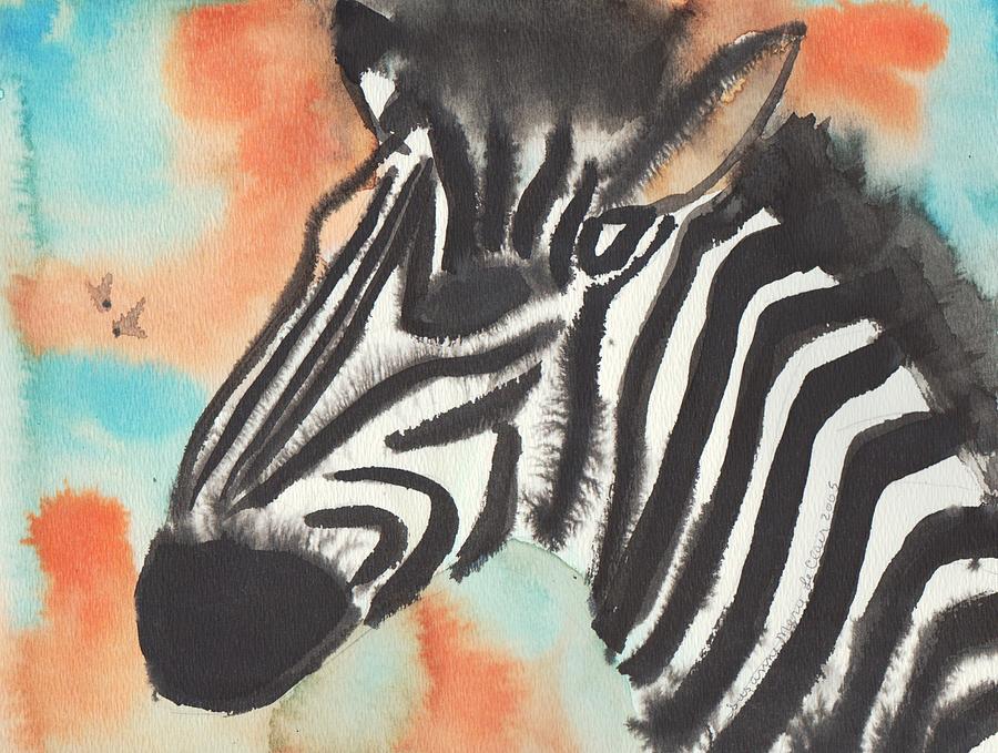 Zebra Painting - Zebra by Suzanne  Marie Leclair