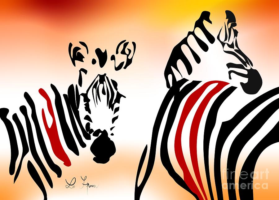 Zebra theme Digital Art by Leo Symon