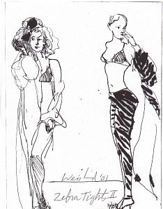 Women Drawing - Zebra Tights by Harry  Weisburd