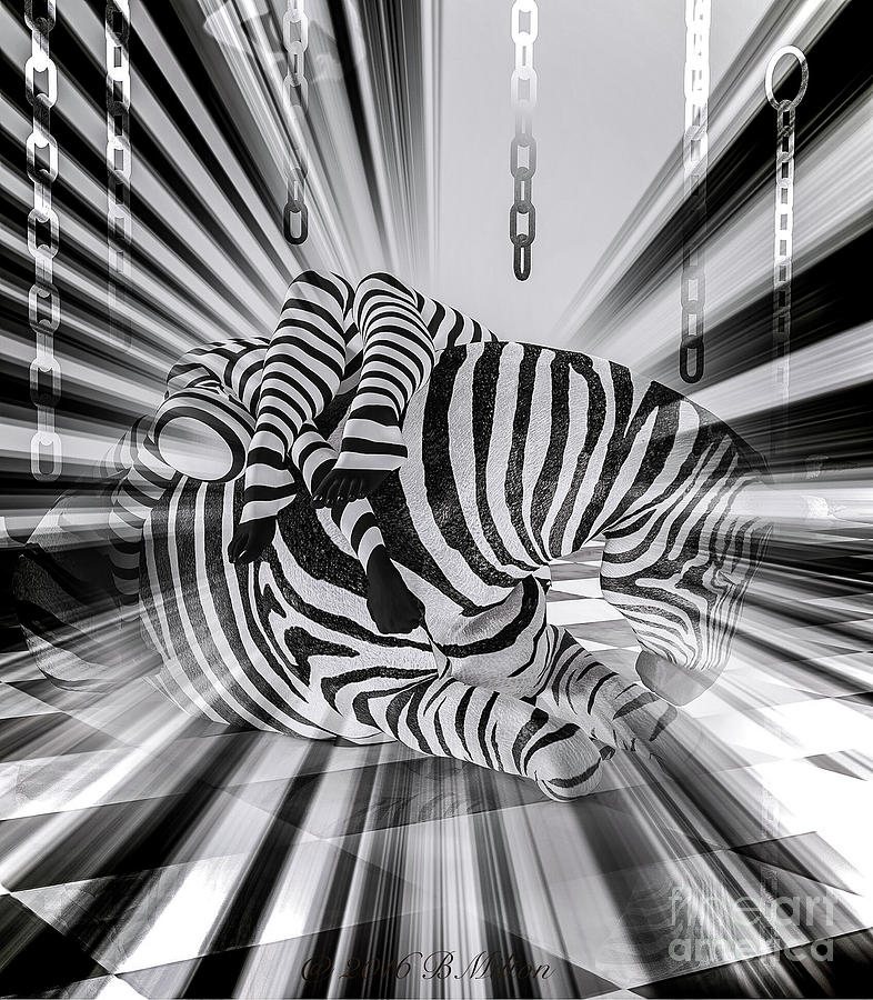 Zebra Time Mixed Media by Barbara Milton