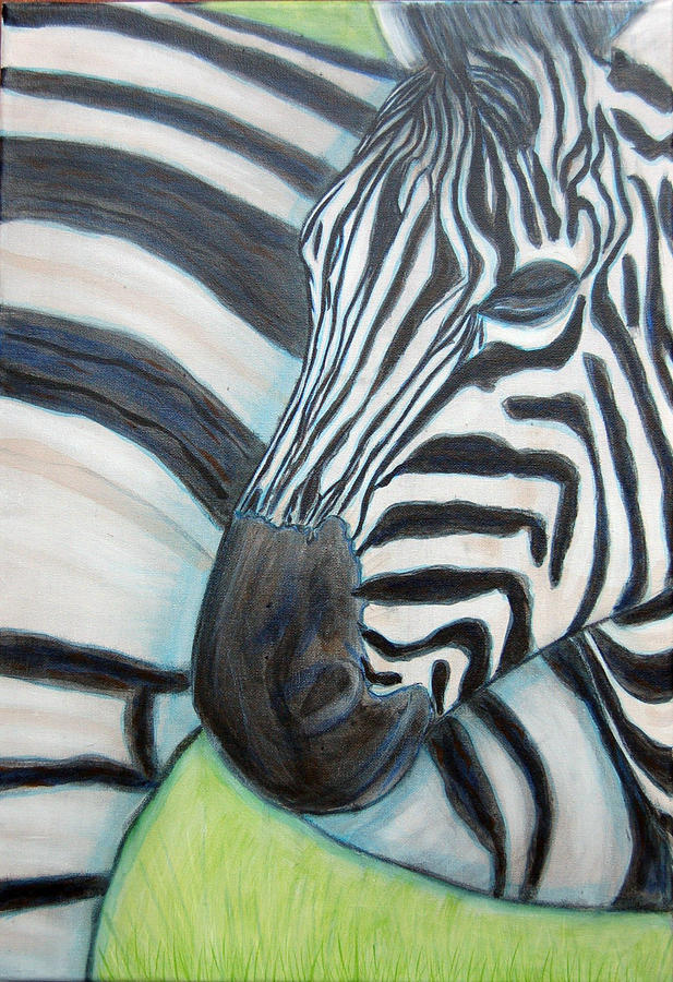 Zebra Painting - Zebra triptych 1 by Isabelle Ehly
