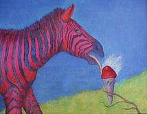 Ice Cream Painting - Zebra Under the Influence of Ice Cream by RF Hauver