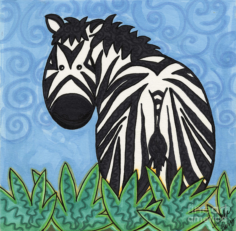 Zebra Painting by Vicki Baun Barry