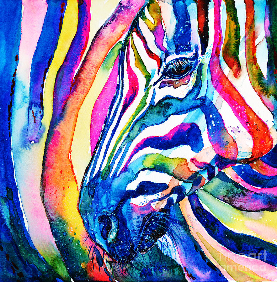 Zebra - Zebra Painting by Zaira Dzhaubaeva