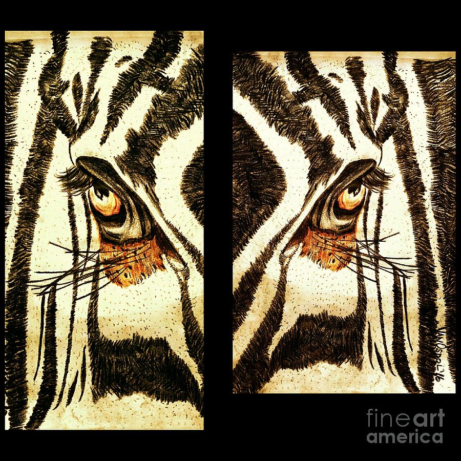 Zebra Digital Art - Zebras Eye - Studio Abstract Sepia by Scott D Van Osdol Zebra Digital Art - Zebras Eye - Studio Abstract Sepia by Scott D Van Osdol
