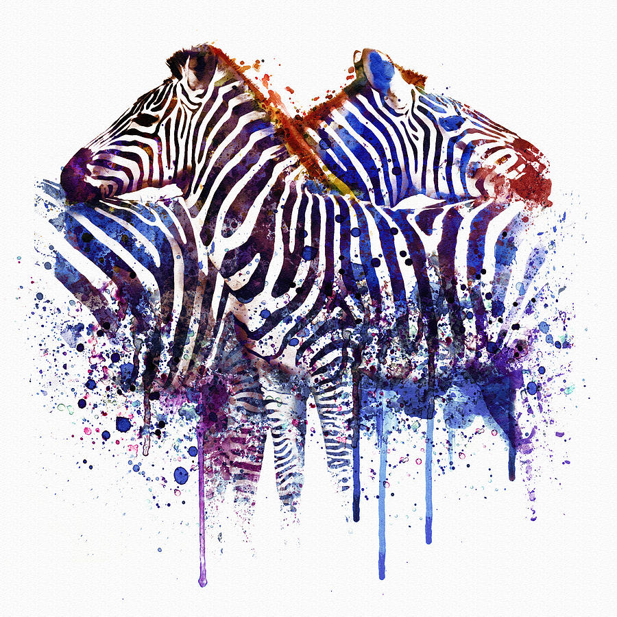 Zebras in Love Painting by Marian Voicu